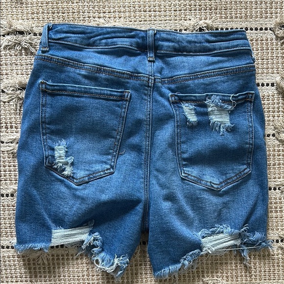 Wax Jean Blue High-Waisted Distressed Jean Shorts - Picture 2 of 4